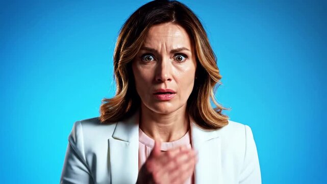 Businesswoman with a worried expression.