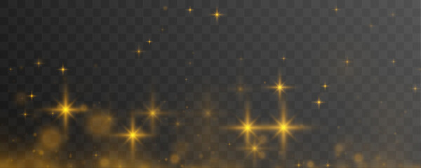 Golden dust wave with luminous particles and smooth reflections. Bright shine adds elegance. Perfect design element for banners. vector © Ole moda
