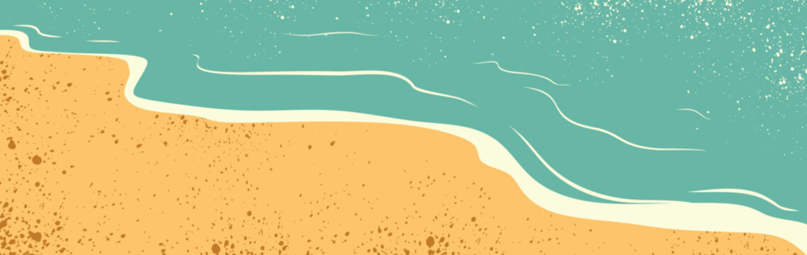 Tropical Beach Wave Border