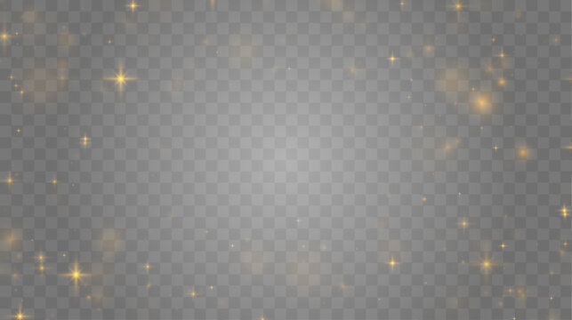 Golden dust wave with star highlights and luminous particles. Bright shine adds elegance. Perfect design element for banners. vector