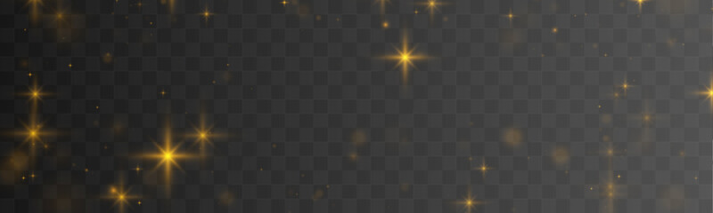 Soft golden dust drifting with tiny stars and radiant glow. Warm shimmer creates dreamy style. Perfect design element for icons. vector © Ole moda