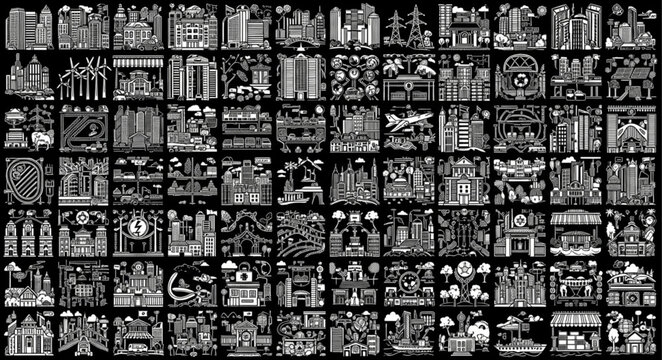 Ancient Hieroglyphic Symbols Collection.