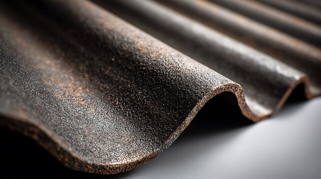 Corrugated roofing sheet with weathered texture and dark brown finish showcasing industrial building material details for modern construction and architectural renovation projects