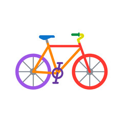 Fototapeta premium Colorful bicycle isolated on a white backdrop, perfect for transportation or cycling projects