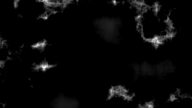 Network animation with white abstract lines. Network abstract digital cellular design. Network technology communication graphic on black background.