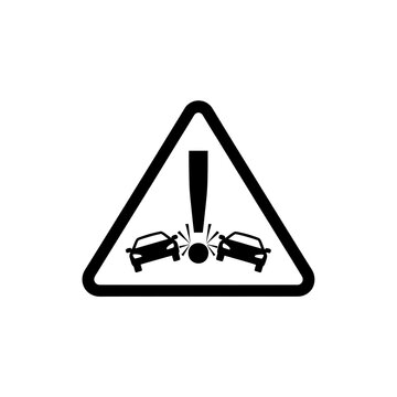 Road traffic accident warning sign.