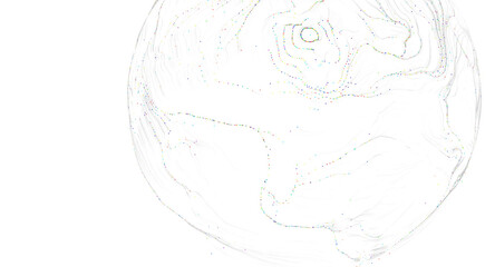 Unique artistic abstract image featuring a sphere made of lines and dots, creating a sens © vegefox.com