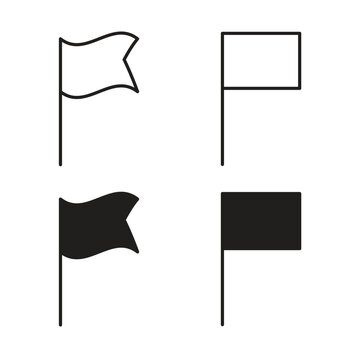 Flag icon Isolated flat vector in outline and solid black