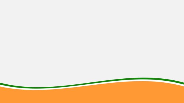 Abstract Orange and Green Wavy Motion Graphic Background with White Copy Space