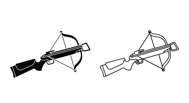 crossbow silhouette on a white background two variations