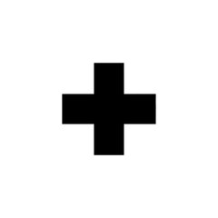 Obraz premium Bold Black Plus Sign Centered on White Background.
