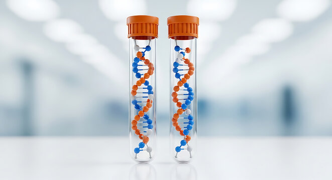 Dna double helix structures in laboratory test tubes