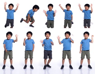 Fototapeta premium Boy Posing on White.