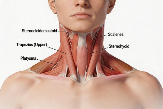 Human neck muscle anatomy diagram