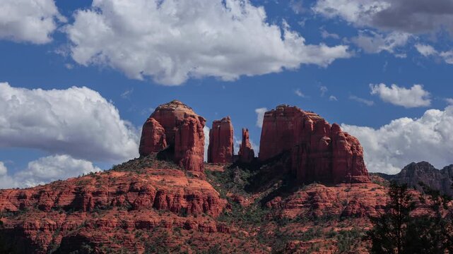 Happy Summer Clouds over Cathedral Rock in Sedona Arizona