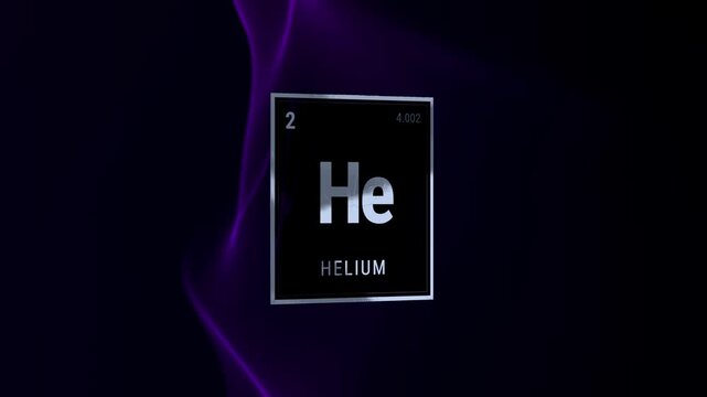 Helium Periodic Table Element on Purple Smoke Background