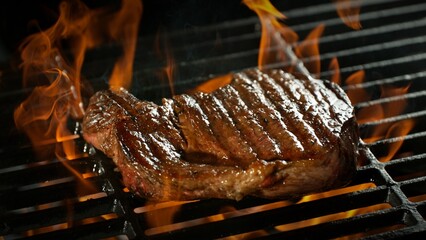 Close-up of Beef Steak on a Grill © Lukas Gojda