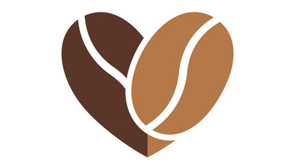 Obraz premium Coffee Beans Heart Shape Vector Illustration for Food and Beverage Concept