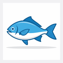 Obraz premium Stylized Blue Fish Illustration