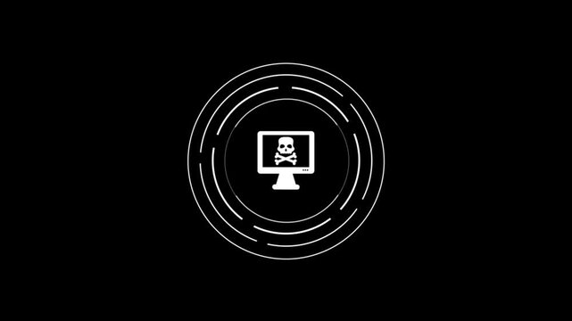 Abstract shape icon of human danger skull design decorations.skull and crossbones icon animation
