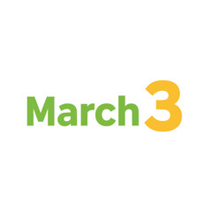 Fototapeta premium March 3rd Date Typographic Design Illustration for Calendar and Planning