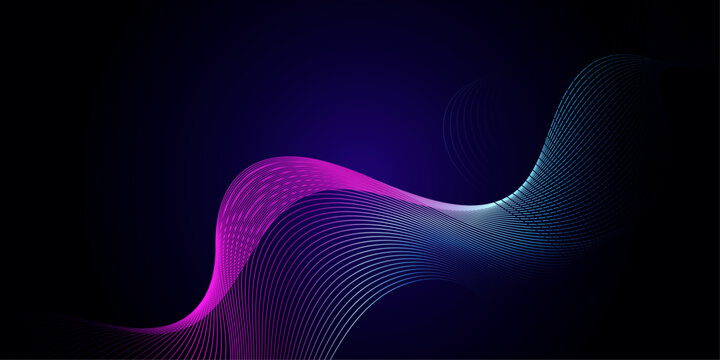 Futuristic Abstract Wave Background Neon Gradient Digital Flow Lines Technology Design
