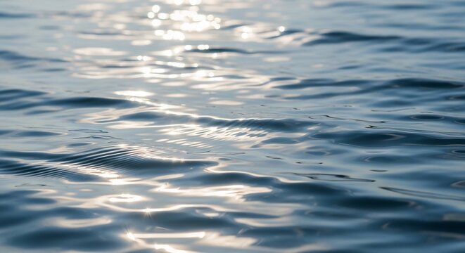 Close-up of Rippling Water Surface with Sunlight Reflections.