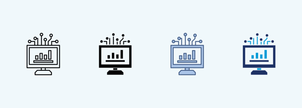 Data Analytics multiple style icon collection