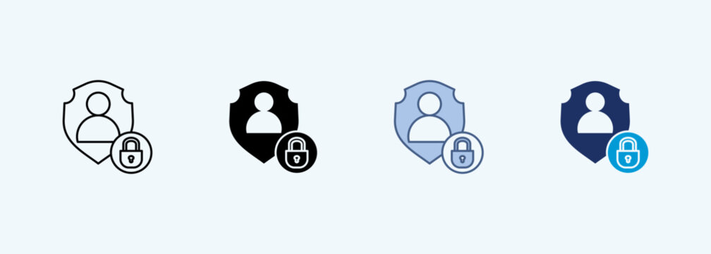 Data Privacy multiple style icon collection