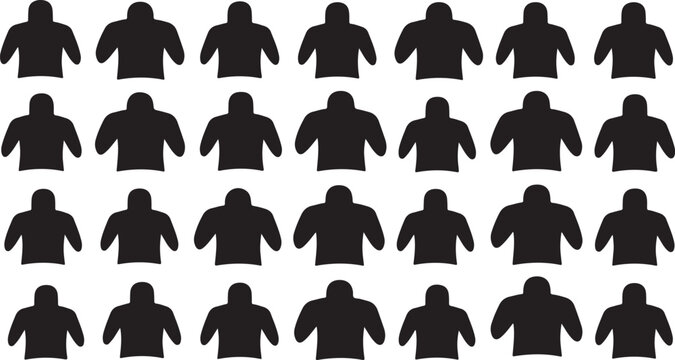 Set of human upper body silhouettes in different poses
