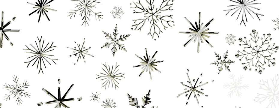 Abstract snowflakes, perfect for winter and christmas design. Elegant design on white background. Ch
