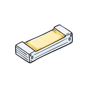 Hand drawn illustration of a single fuse for electrical circuit protection