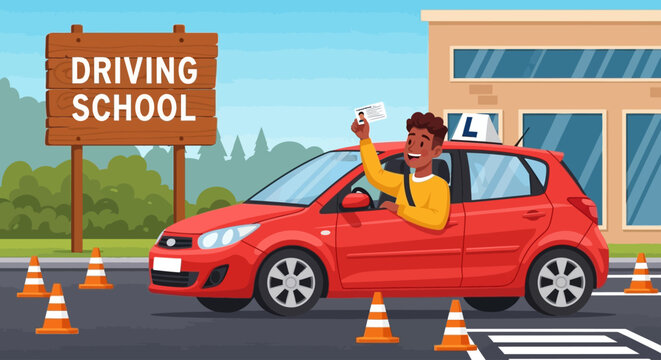 Driving school, learner driver, road test, driving instructor, car, driving license