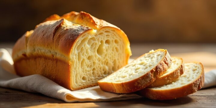 Golden Crust Artisan Loaf Rustic Bakery Bread, Sliced and Ready to Serve