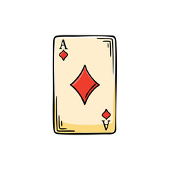 Obraz premium Hand-drawn Ace of Diamonds Playing Card Illustration