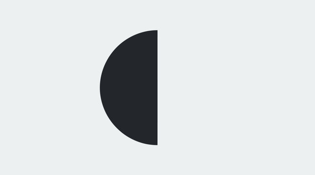 Simple black half circle shape.