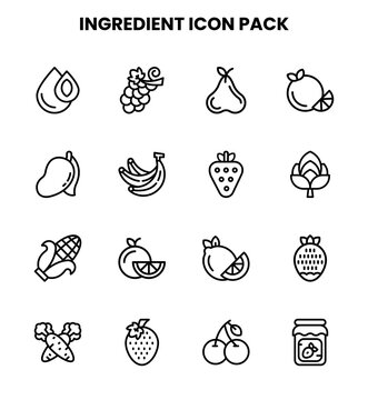 Ingredient Line Graphics Icons Pack