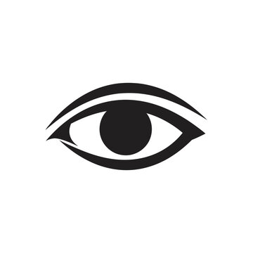 Stylized Eye Icon with Pupil on White Background.