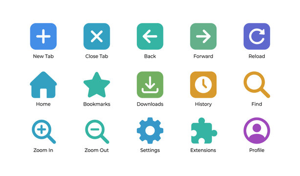 Browser toolbar icons showing navigation and tools on white