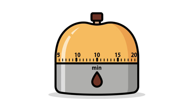 Kitchen timer, cooking timer, egg timer, minute timer, cartoon clock