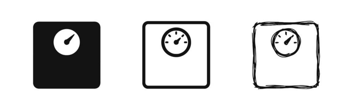 Weight Scale Icon Set for Health Fitness and Diet tracking