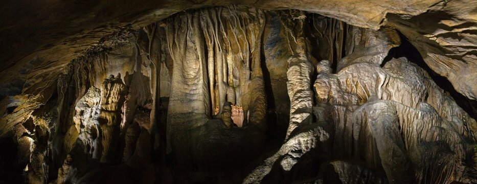 Stalactite caves at Warstein Sauerland Germany. Sand lime caves