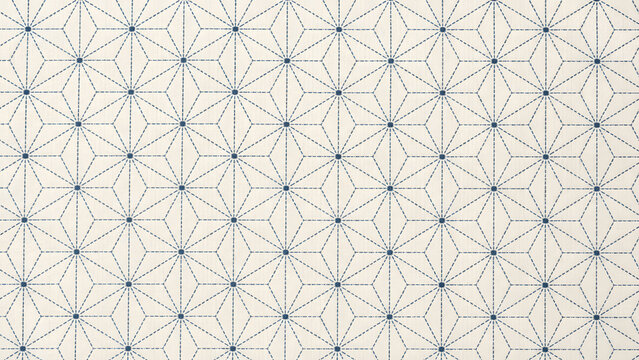 Japanese Hemp Leaf Textile Background