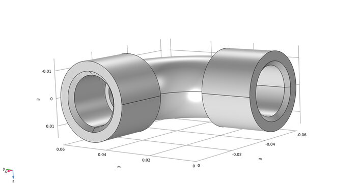 Metal or plastic pipe drawing. 
Computer 3d modeling. Technic cad analysis
of steel mechanical part
with hole using computer aided design system.
Engineering calculation. 