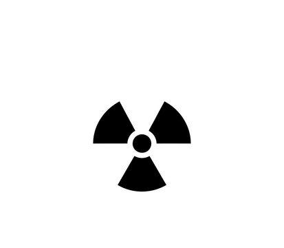 Radioactive Symbol Isolated on White Background for Hazard Awareness.