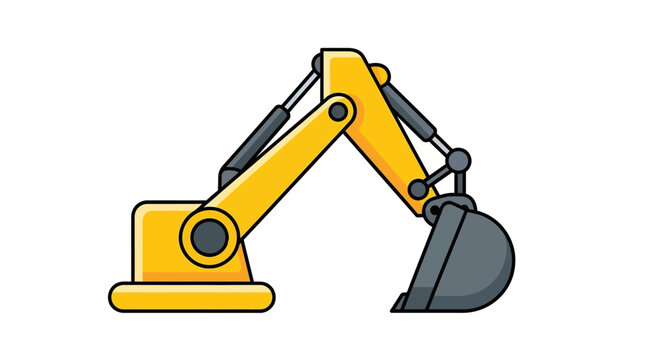 Yellow excavator icon on a white background