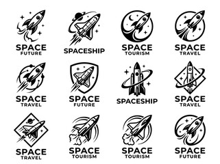Obraz premium Space Shuttle and Rocket Logo Collection for Future Travel Design