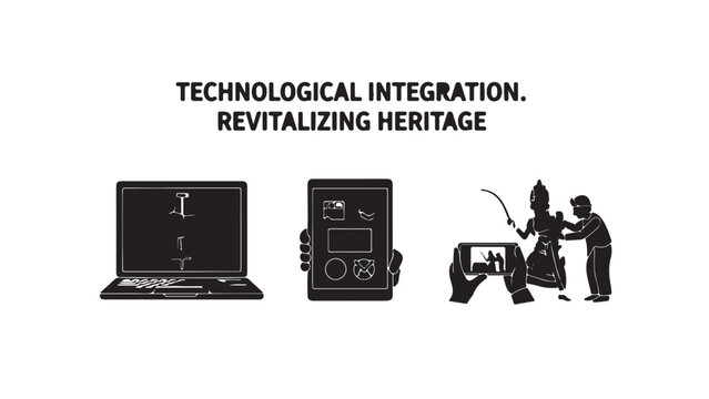 Indonesian Cultural Heritage and Modern Identity Vector Silhouette Set with Title