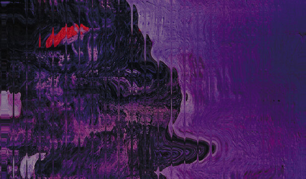 Abstract textured purple background with glossy liquid gradient and striped effect. Wave-striped glass refraction.