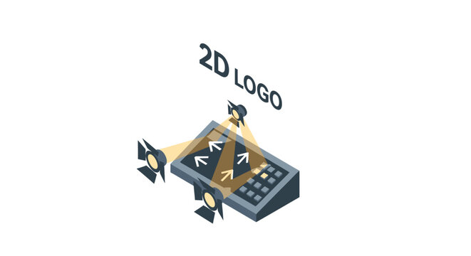 2D logo design process transformation.